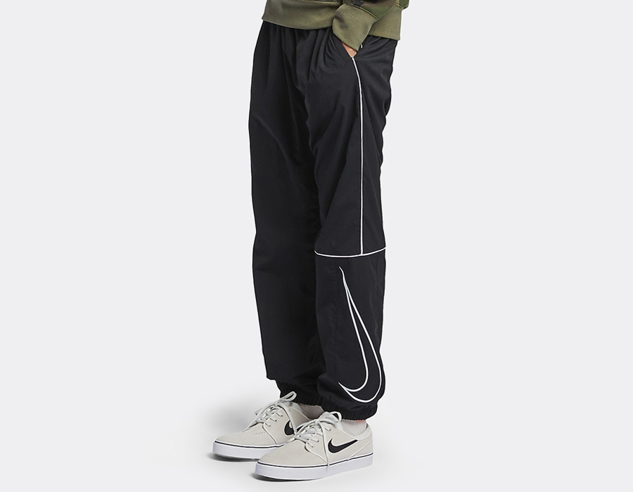 nike sb swoosh black track pants