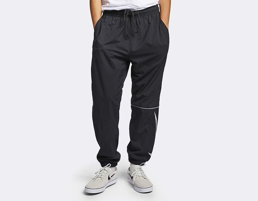 nike sb swoosh black track pants