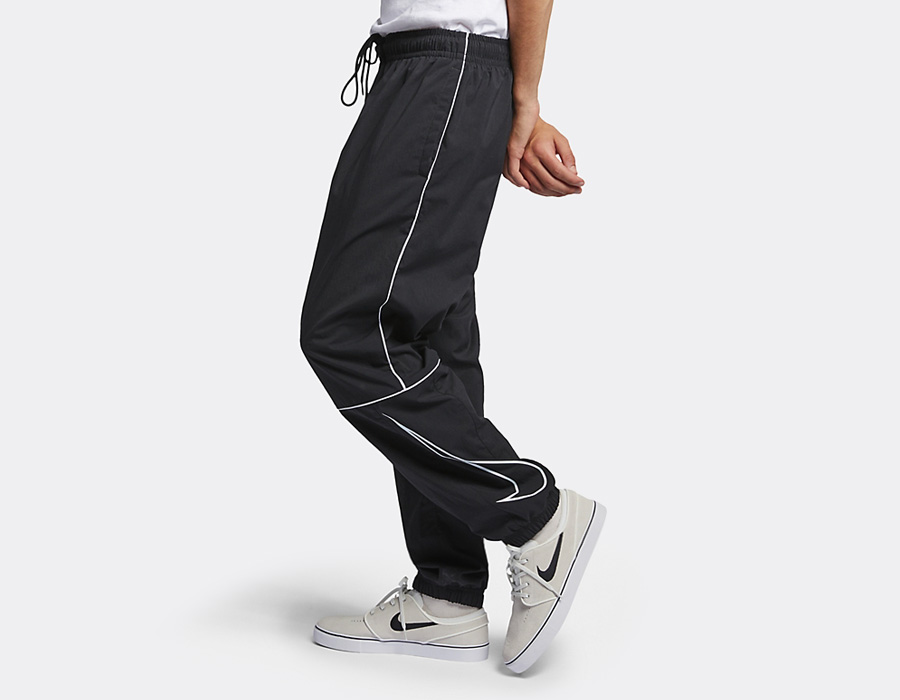 nike sb swoosh black track pants